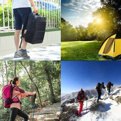 Solar powered backpack  Backpack with solar charger  USB charging backpack  Solar charging laptop backpack  Best solar backpack for travel  Waterproof solar backpack  Anti-theft solar powered backpack  Solar backpack for camping and hiking